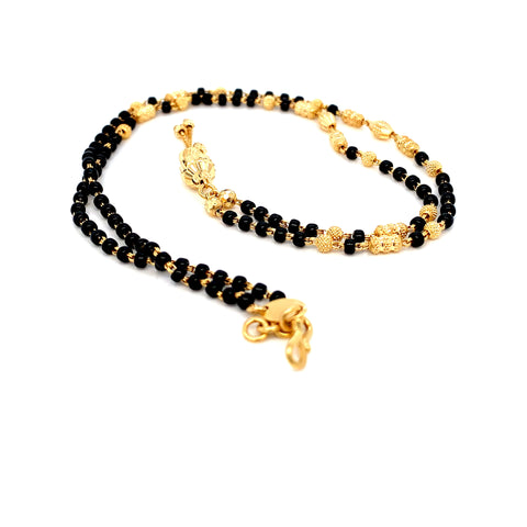 22K YG Fancy Black Beads Mangalsutra-1pc