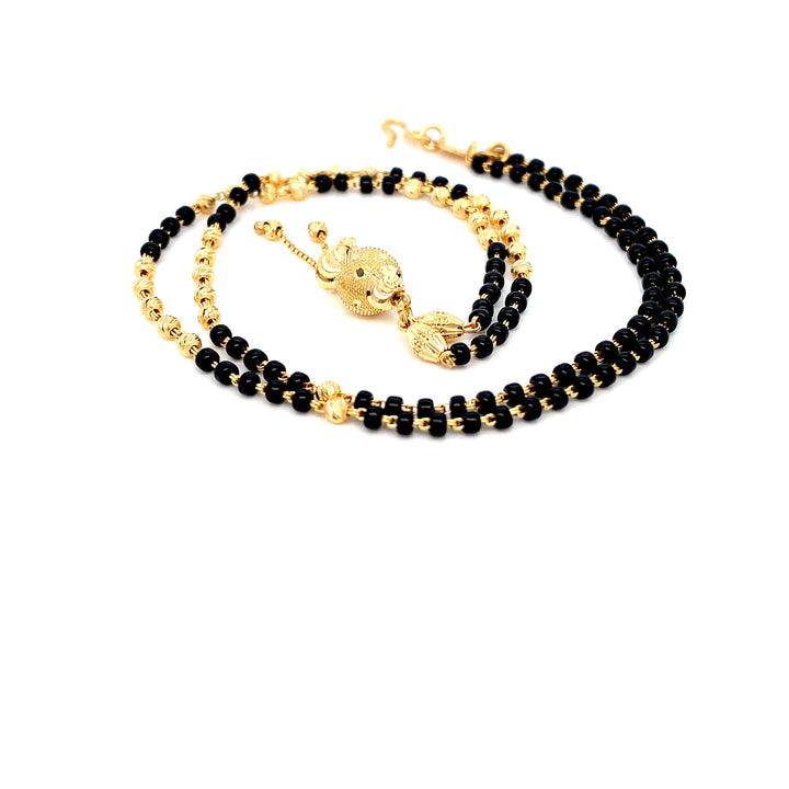 22K YG Fancy Black Beads Mangalsutra-1pc