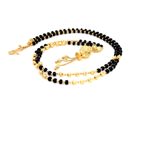 22K YG Fancy Black Beads Mangalsutra-1pc