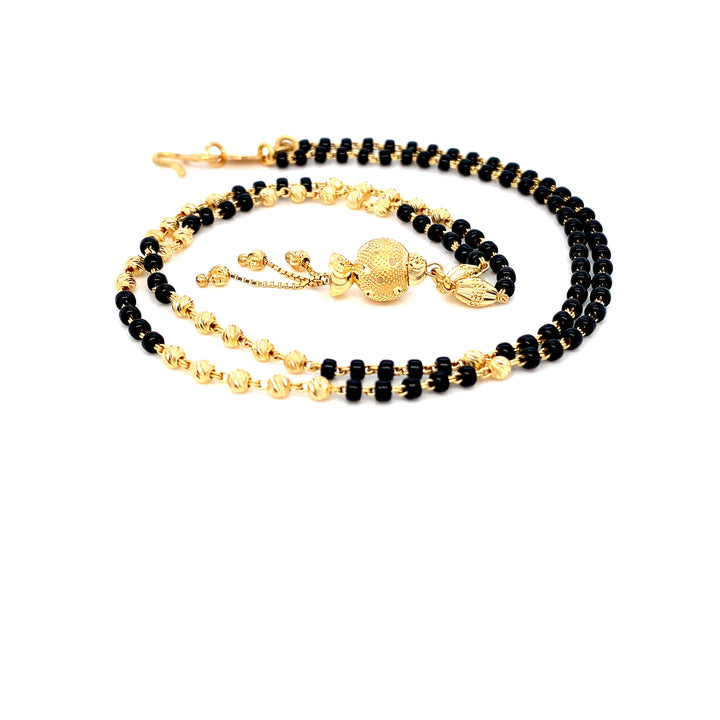 22K YG Fancy Black Beads Mangalsutra-1pc