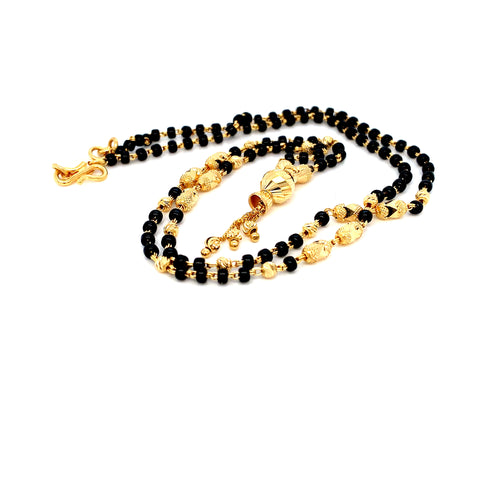 22K YG Fancy Black Beads Mangalsutra-1pc