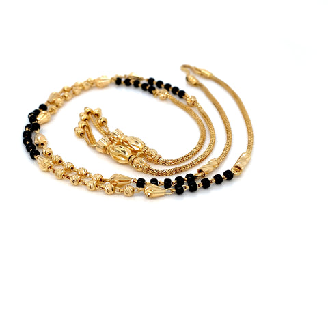 22K YG Fancy Black Beads Mangalsutra-1pc