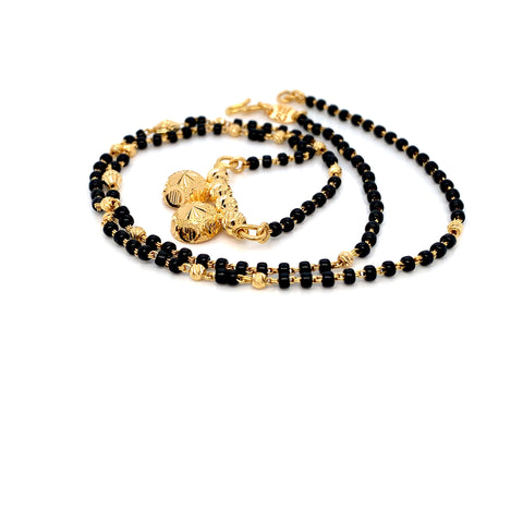 22K YG Fancy Black Beads Mangalsutra-1pc