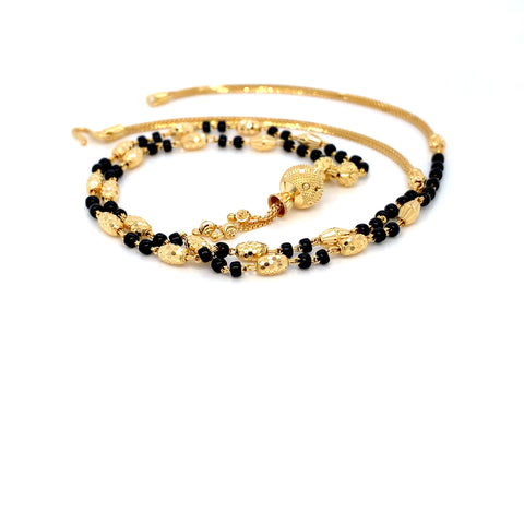 22K YG Fancy Black Beads Mangalsutra-1pc