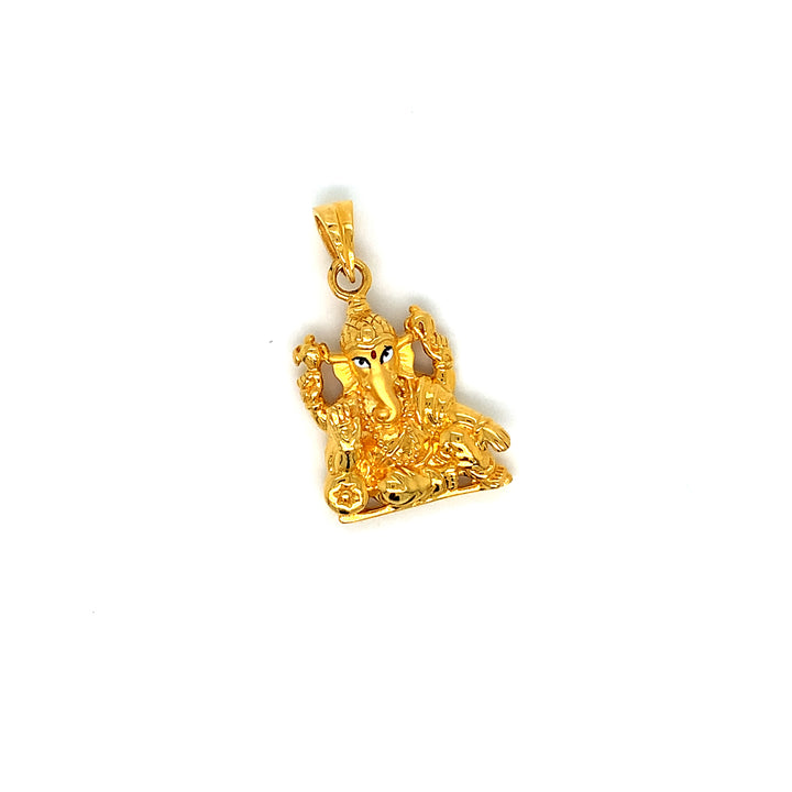 22K YG Unisex Ganesh Pendant-1pc