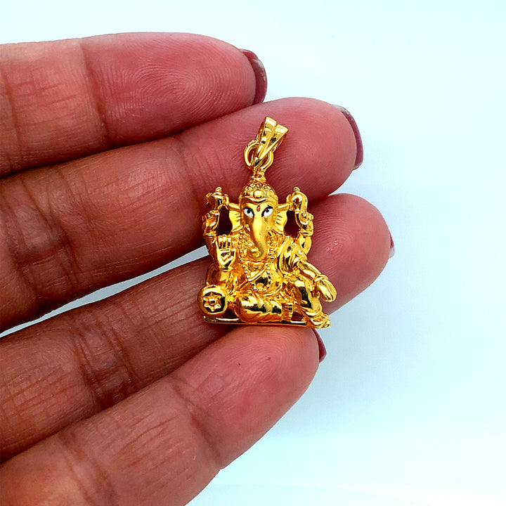 22K YG Unisex Ganesh Pendant-1pc