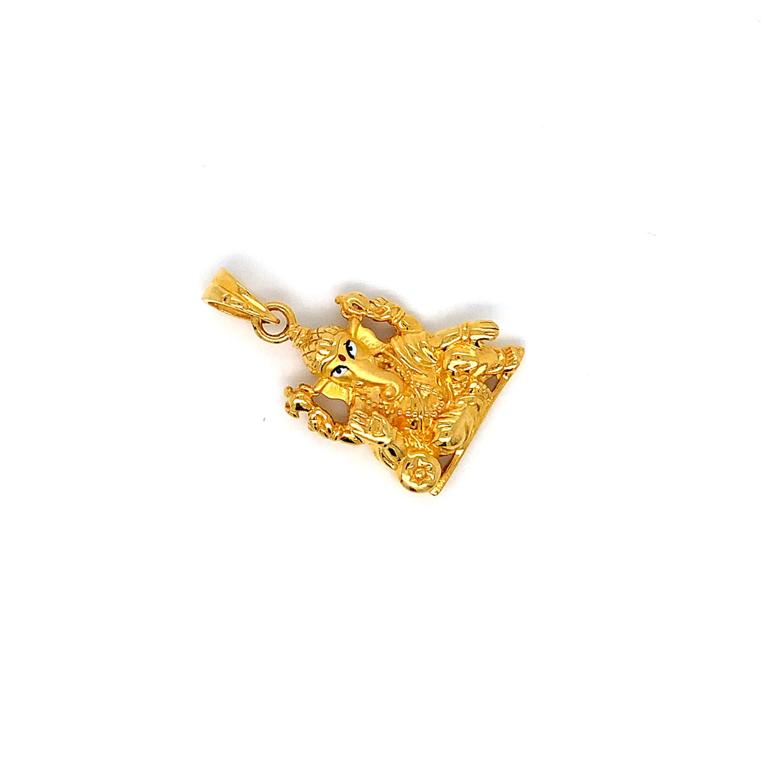 22K YG Unisex Ganesh Pendant-1pc