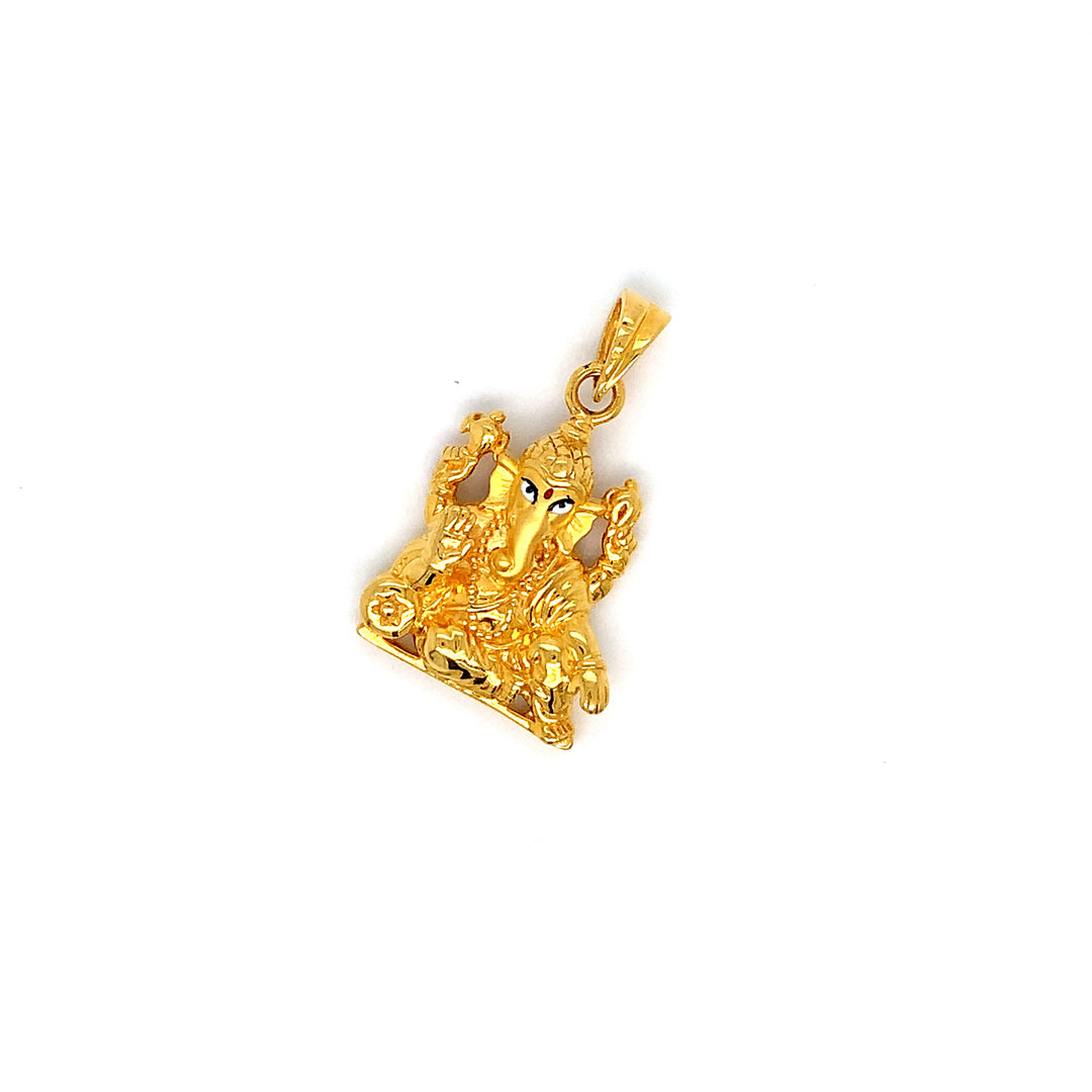 22K YG Unisex Ganesh Pendant-1pc