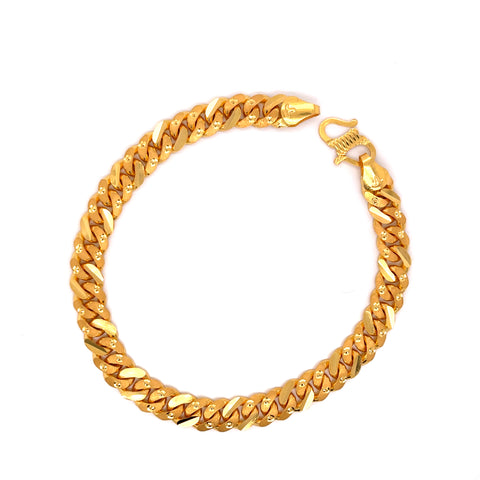 22K YG Fancy Cuban Bracelet-1pc