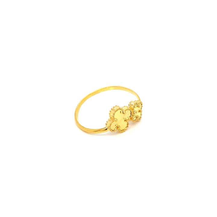 22K YG Clover Ring-1pc