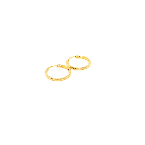 22K YG Hoop Earring-1pair