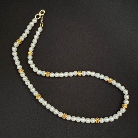 22K YG Simulant Pearl Necklace-1pc