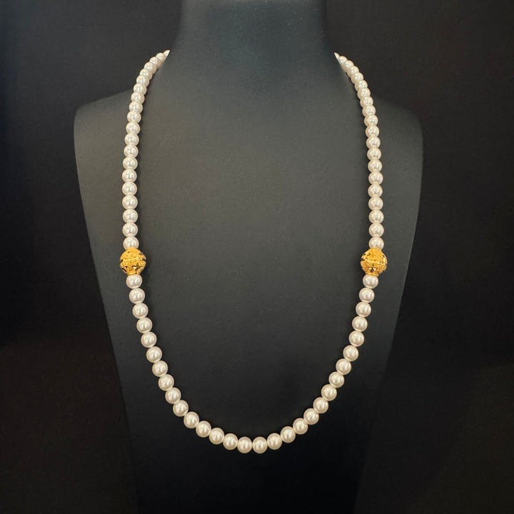 22K YG Simulant Pearl Necklace-1pc