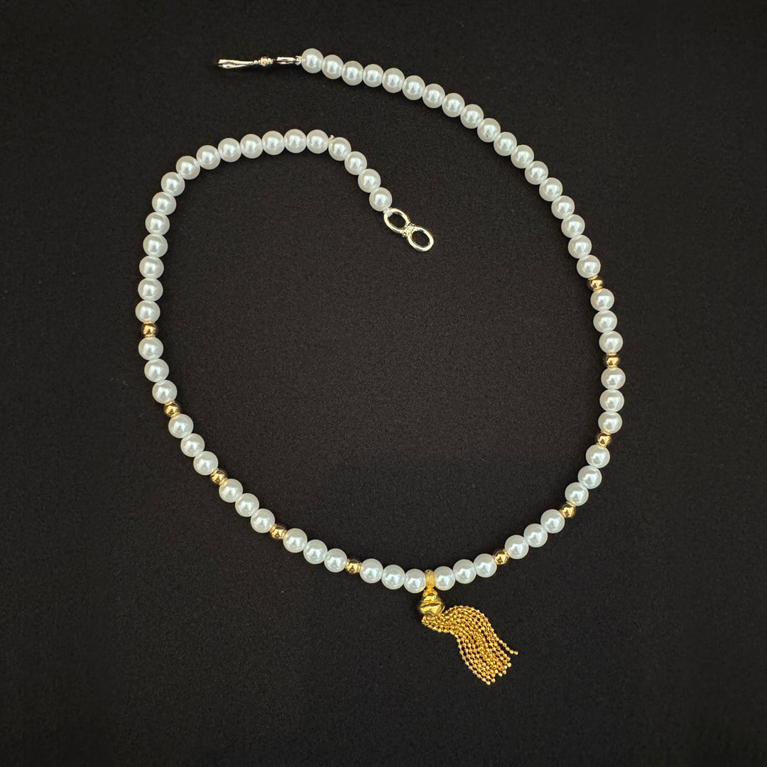 22K YG Simulant Pearl Necklace-1pc