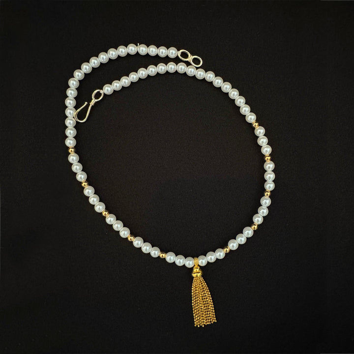 22K YG Simulant Pearl Necklace-1pc