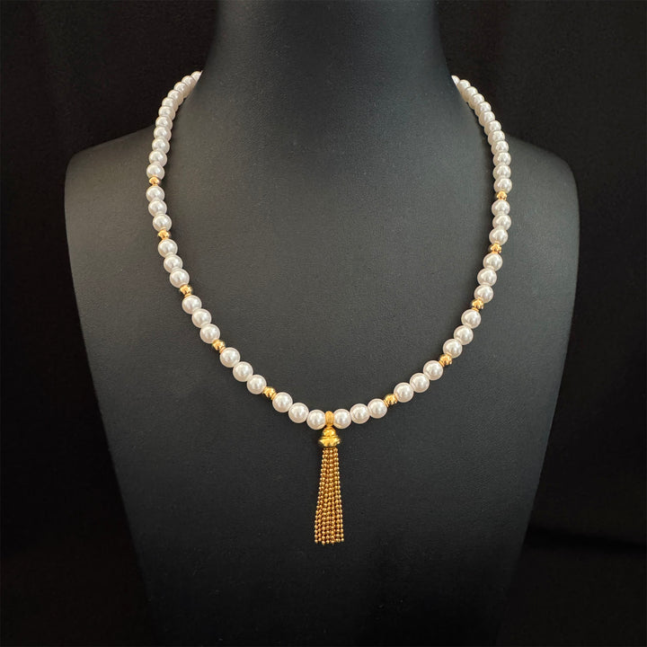 22K YG Simulant Pearl Necklace-1pc