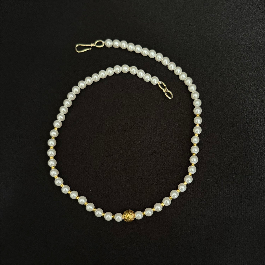 22K YG Simulant Pearl Necklace-1pc