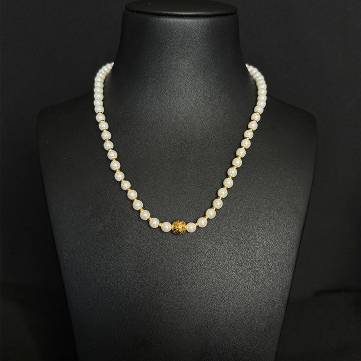 22K YG Simulant Pearl Necklace-1pc
