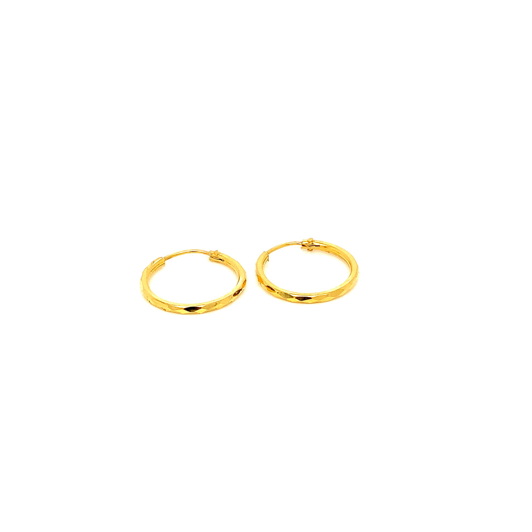22K YG Hoop Earring-1pair