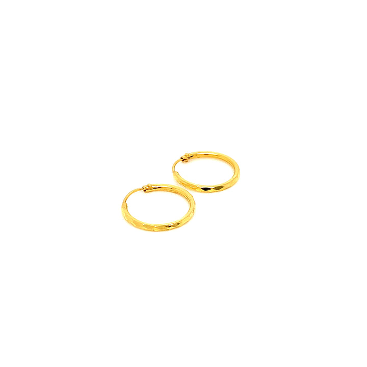 22K YG Hoop Earring-1pair