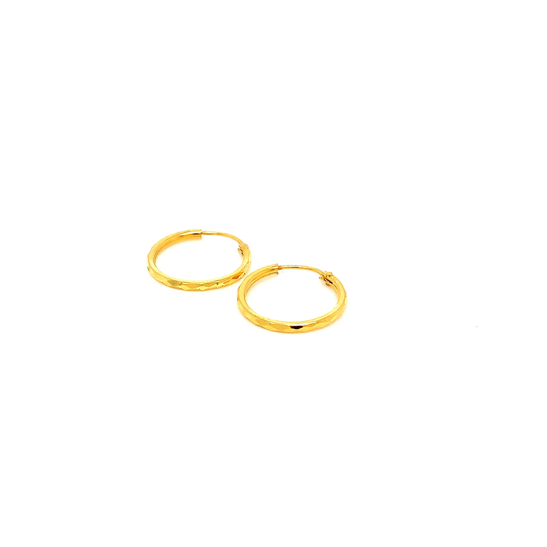 22K YG Hoop Earring-1pair