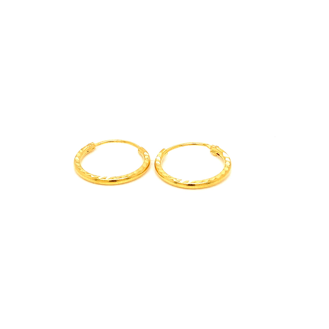22K YG Hoop Earring-1pair