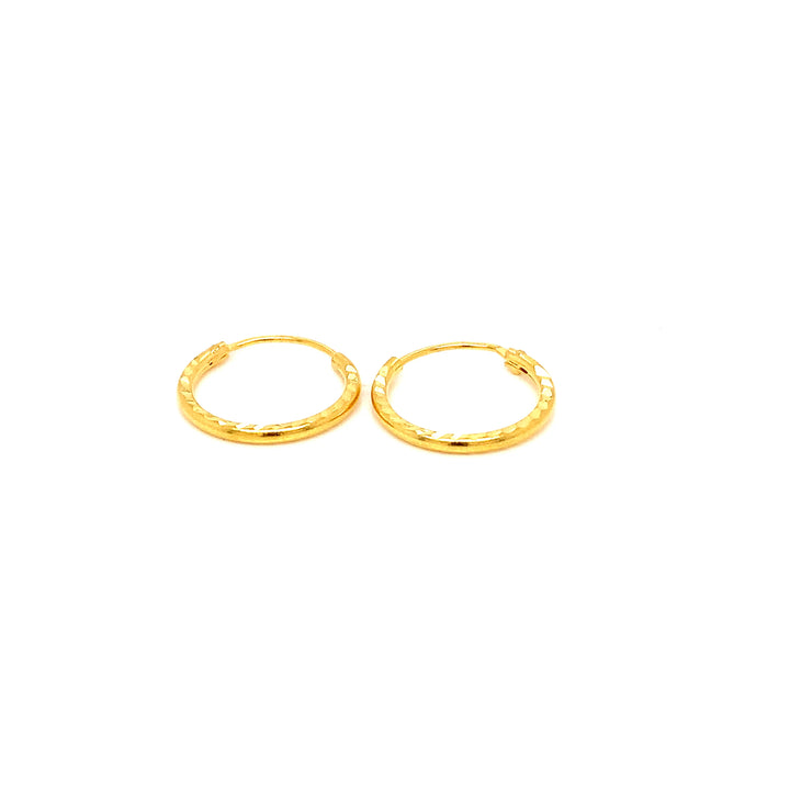 22K YG Hoop Earring-1pair