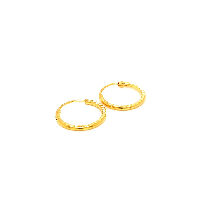 22K YG Hoop Earring-1pair