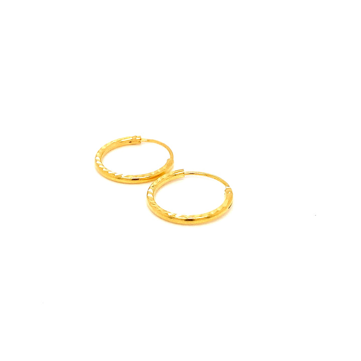 22K YG Hoop Earring-1pair