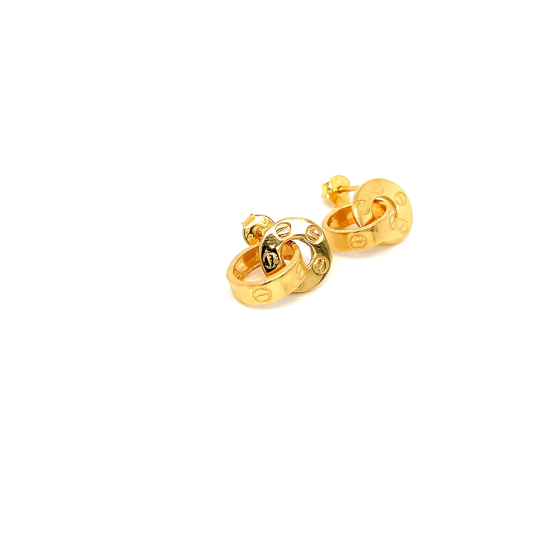22K YG Fancy Earring-1pair