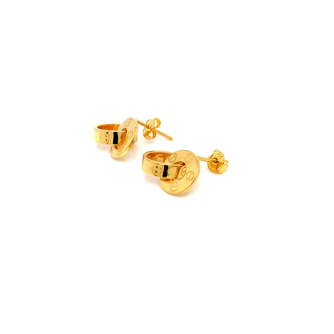 22K YG Fancy Earring-1pair