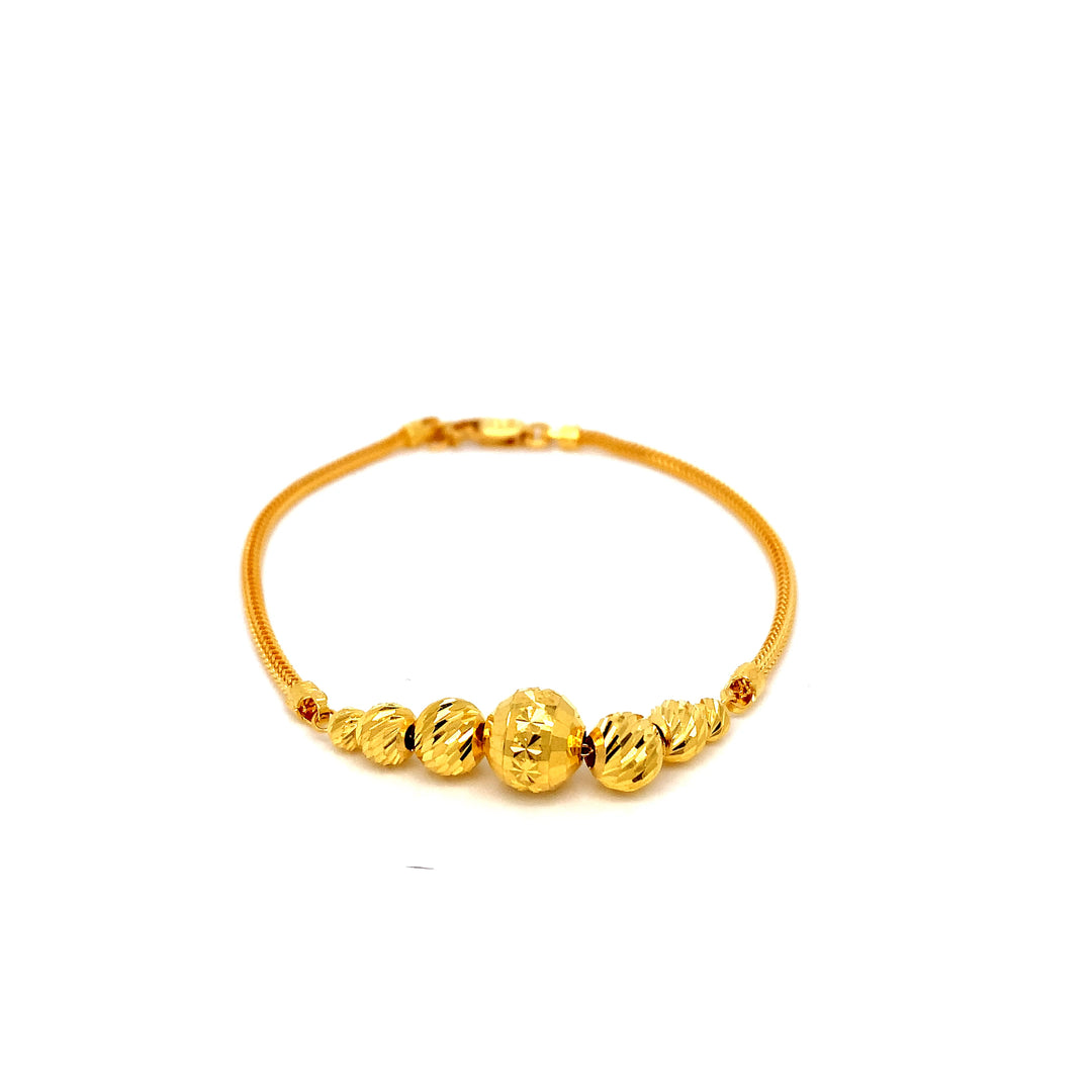 22K YG Adult Ball Bracelet-1pc
