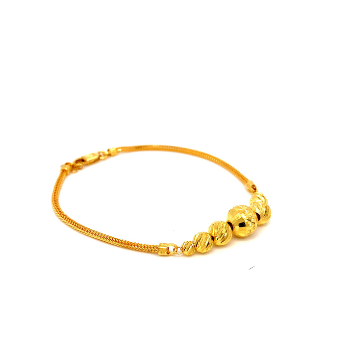 22K YG Adult Ball Bracelet-1pc