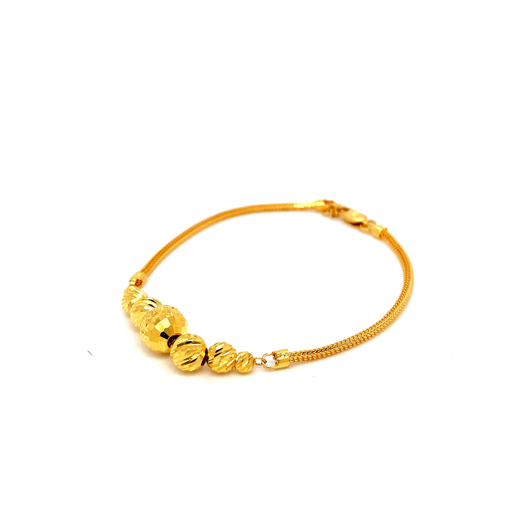22K YG Adult Ball Bracelet-1pc