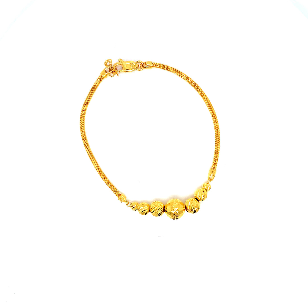 22K YG Adult Ball Bracelet-1pc