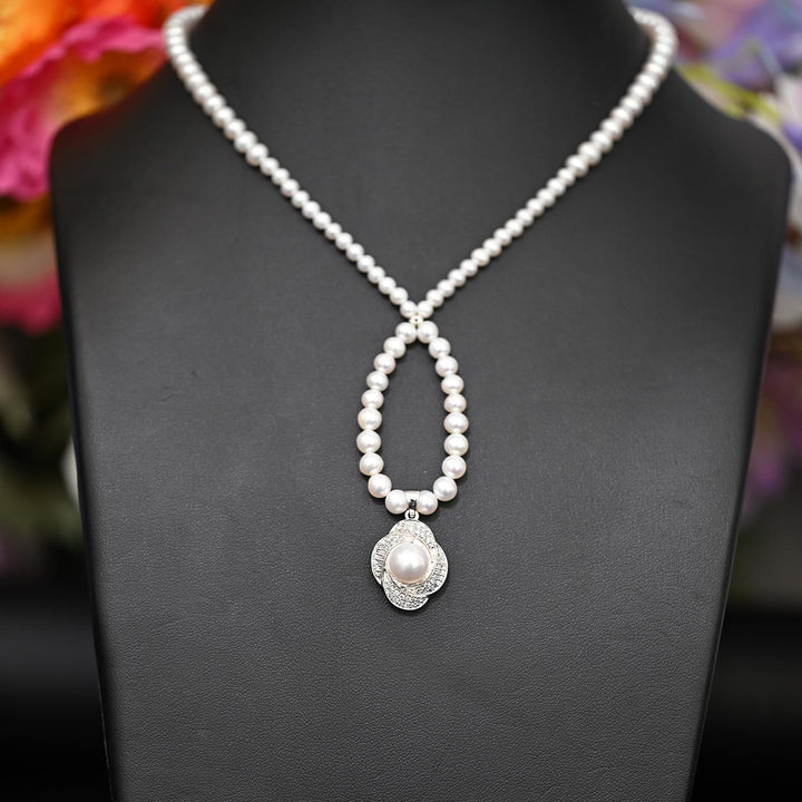 18K WG FWP Diamond Necklace-1pc