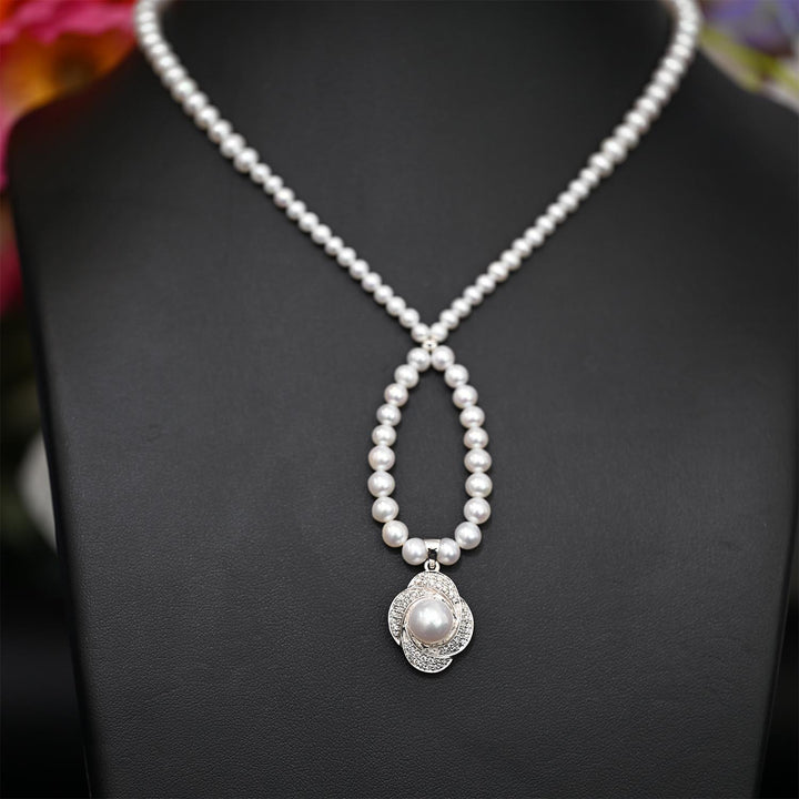 18K WG FWP Diamond Necklace-1pc