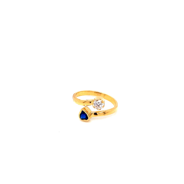 22K YG Blue Stone Ring-1pc