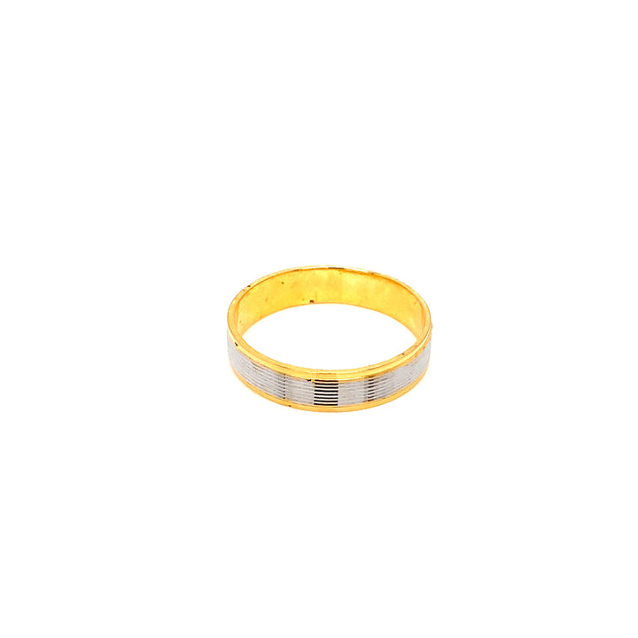 22K YG Rodium Band Ring-1pc