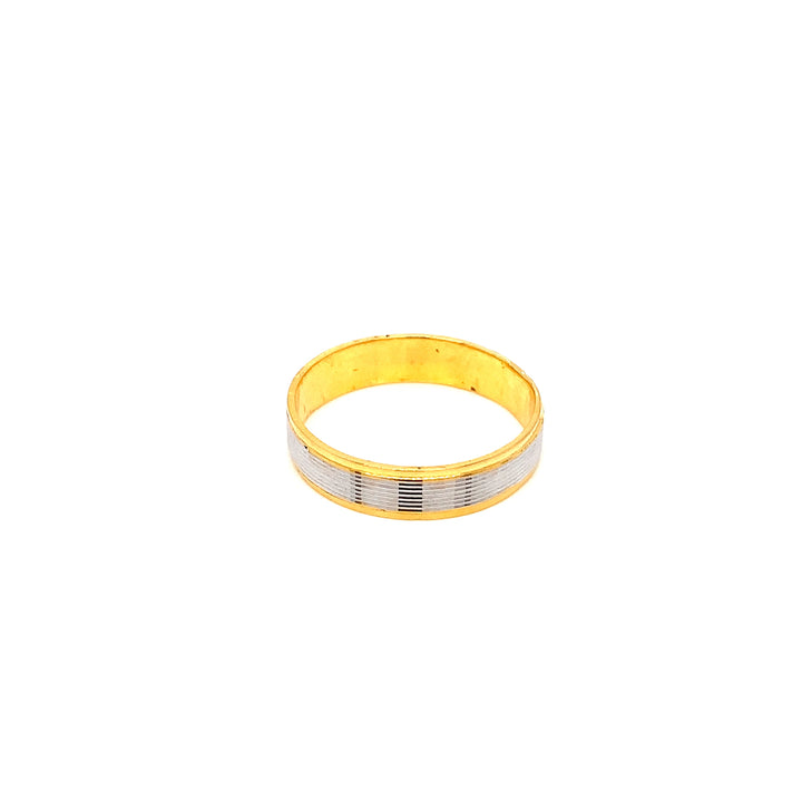 22K YG Rodium Band Ring-1pc