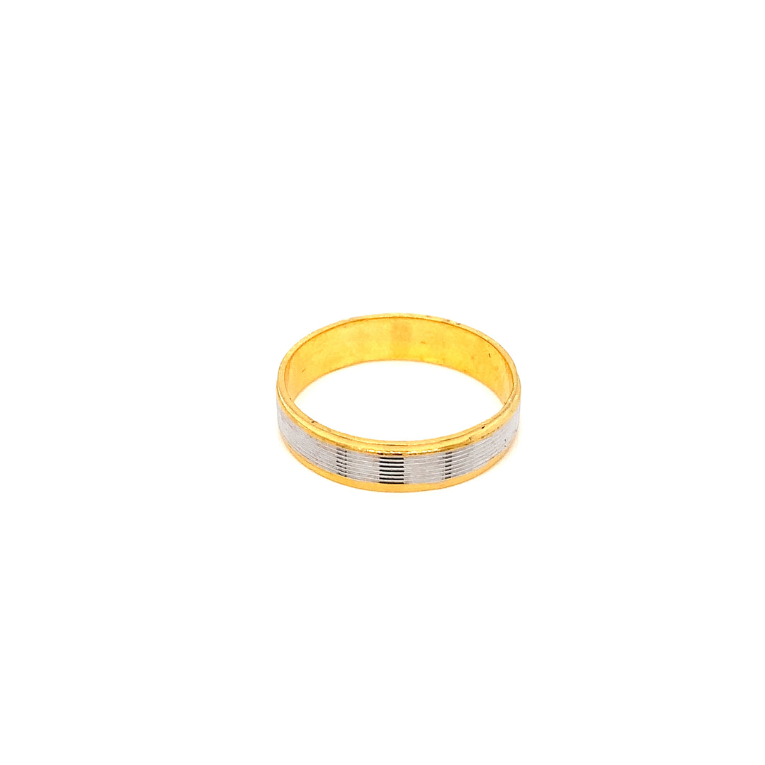 22K YG Rodium Band Ring-1pc