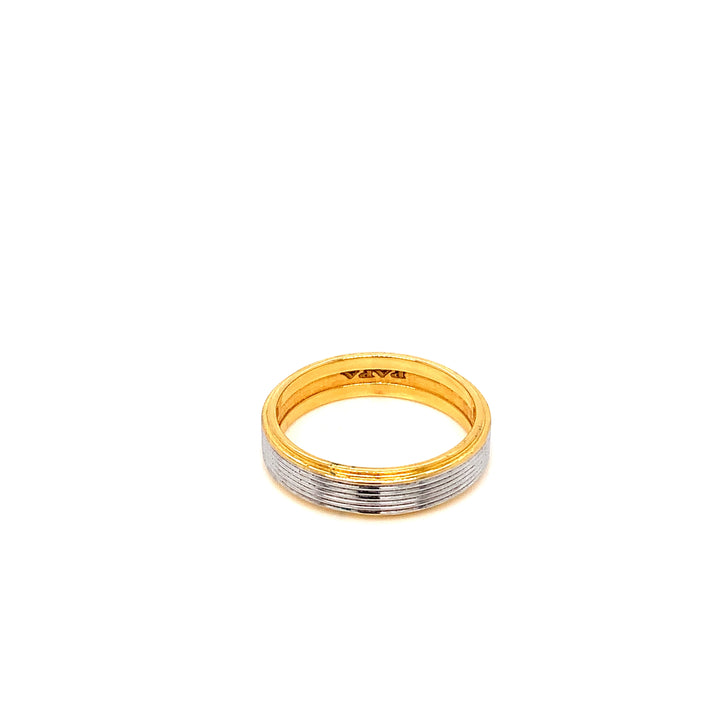 22K YG Rodium Band Ring-1pc