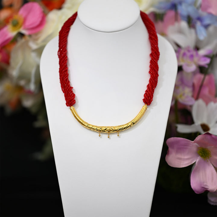 24K YG Red Pote Hasuli-1pc