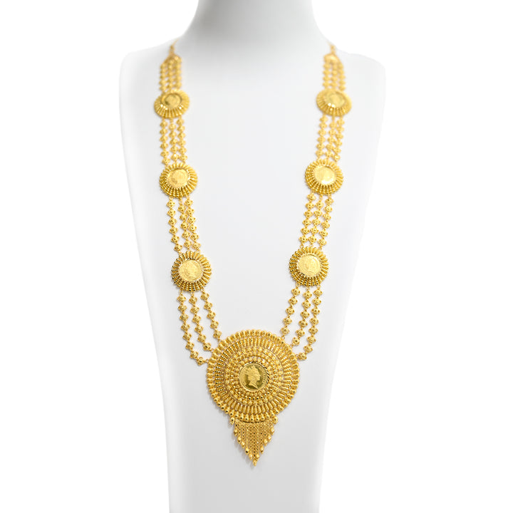 22K + 24K YG Coin Necklace-1pc