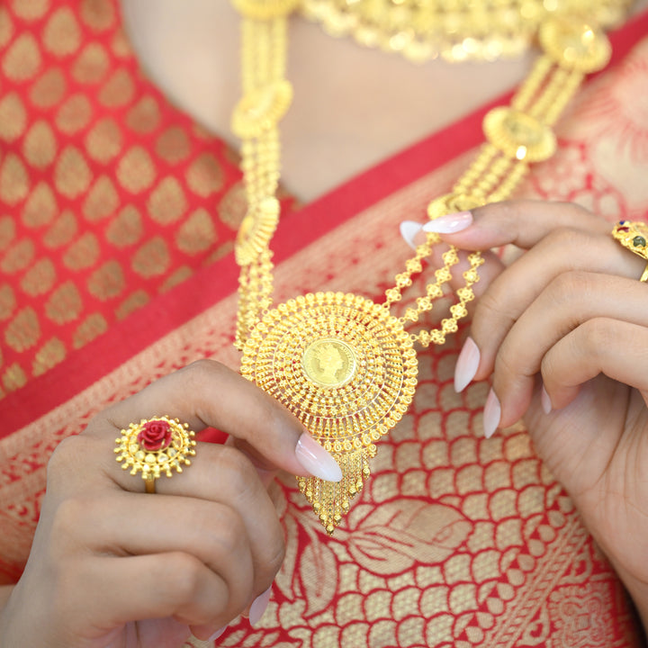 22K + 24K YG Coin Necklace-1pc