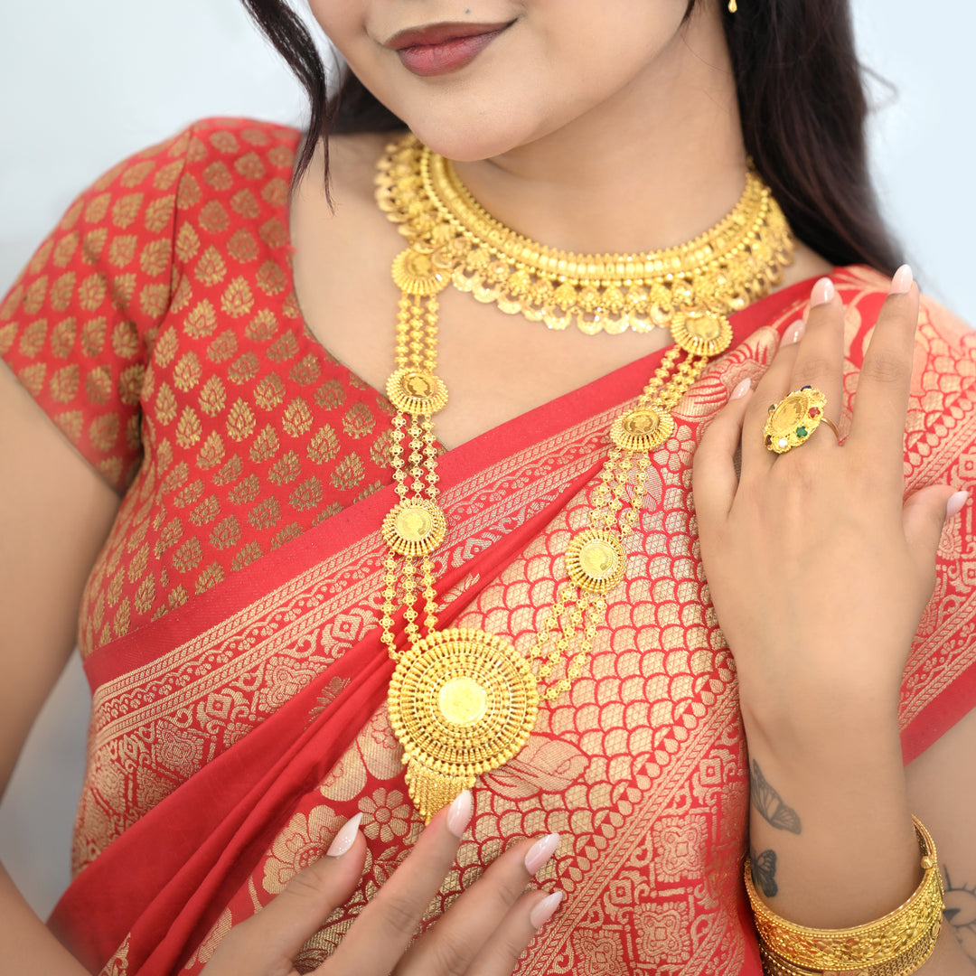 22K + 24K YG Coin Necklace-1pc