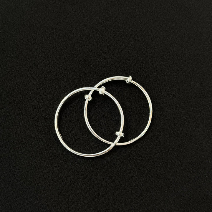 Sterling Silver Kids Adjustable Bangle-1pair