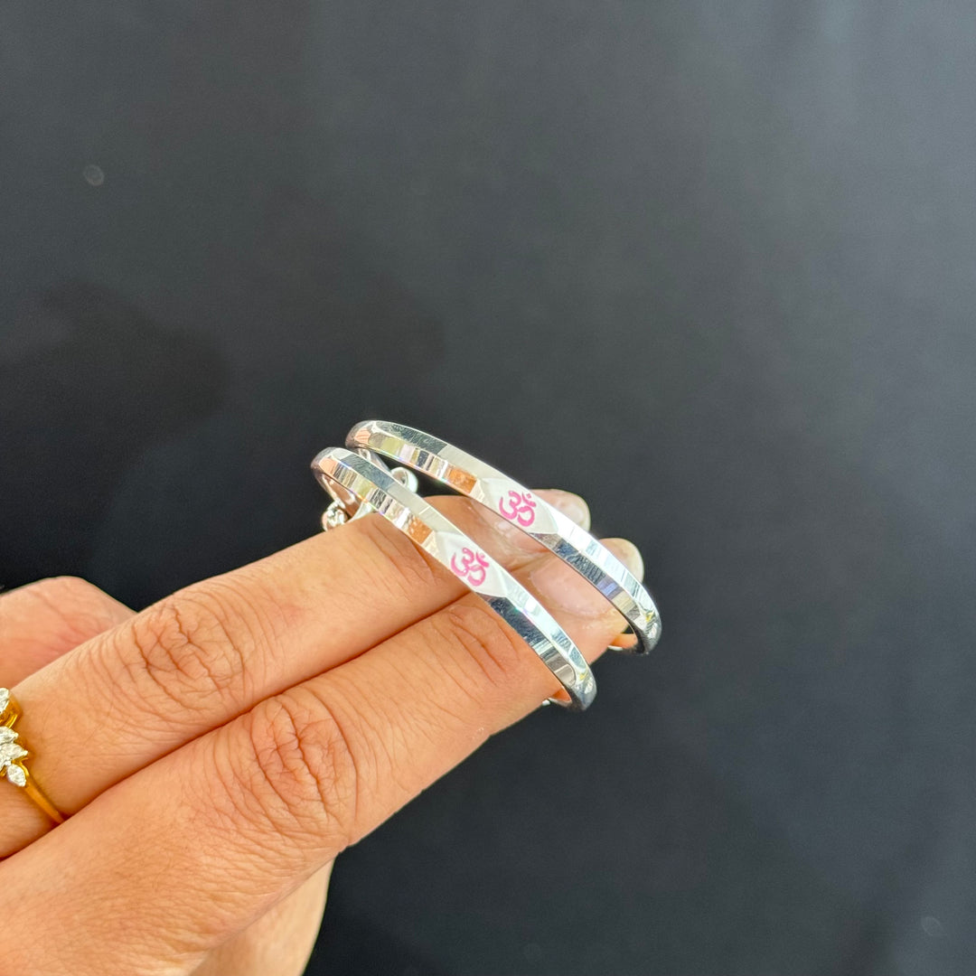 Sterling Silver Kids Adjustable Bangle-1pair