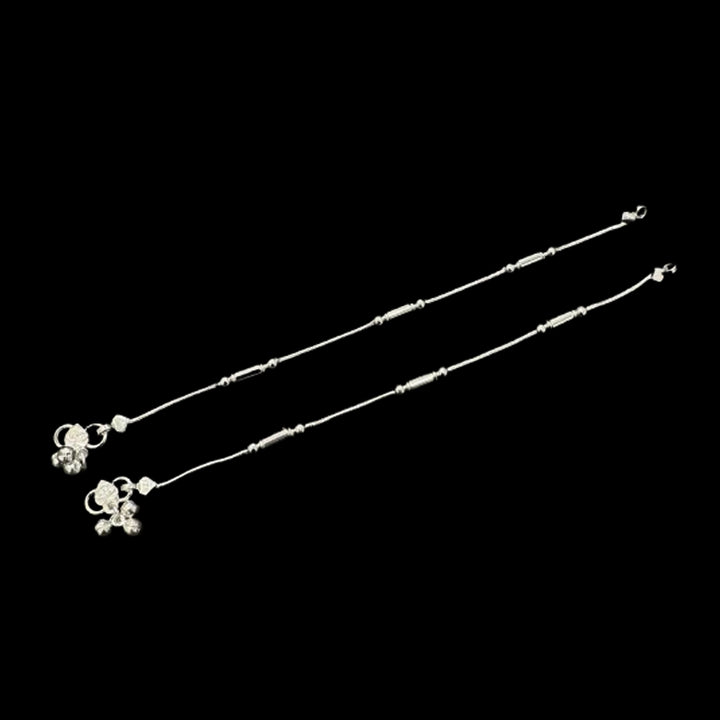 Sterling Silver Fancy Anklet-1pair