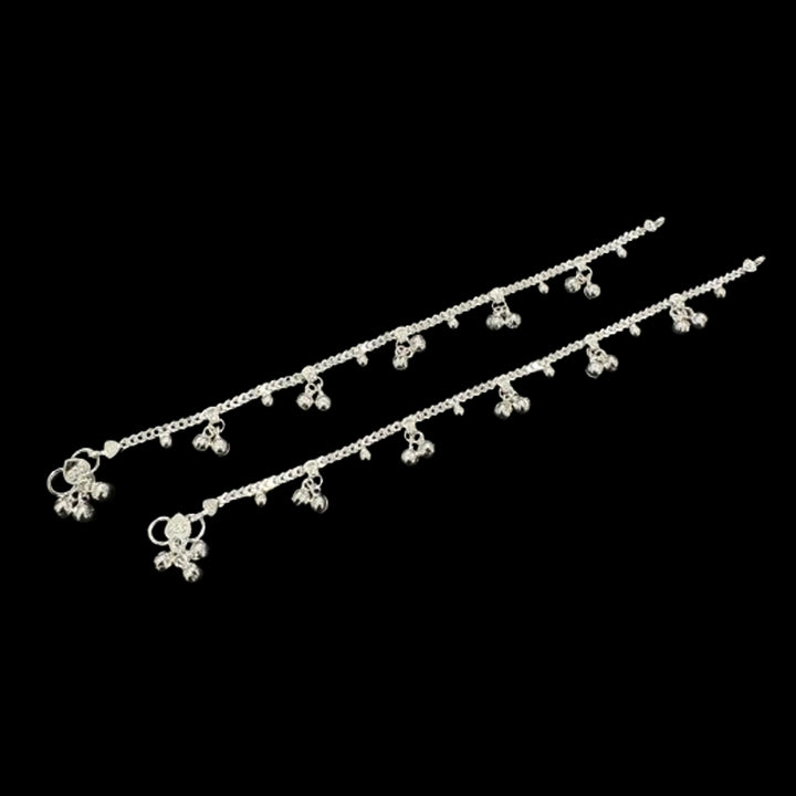 Sterling Silver Fancy Anklet-1pair